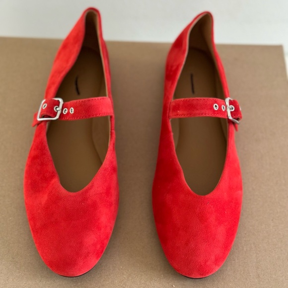 Madewell The Remy Mary Jane Flat in Bandana Red, size 8 1/2 - Picture 7 of 14
